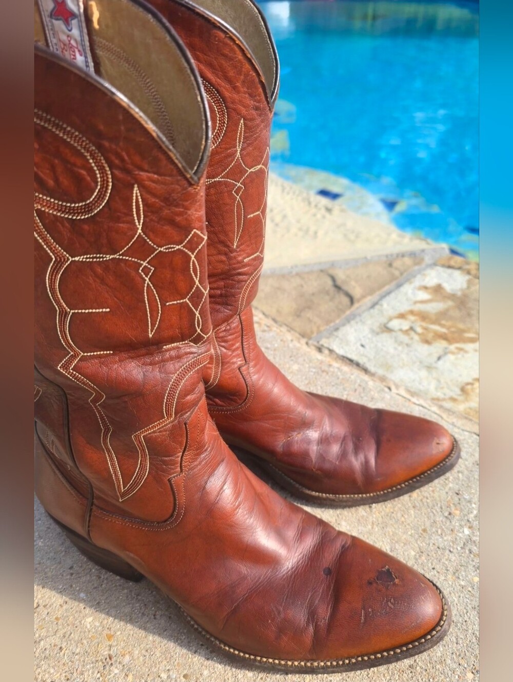 Lone Star Boot Co Custom Handmade Brown Leather Western Cowboy Boots Women's 9